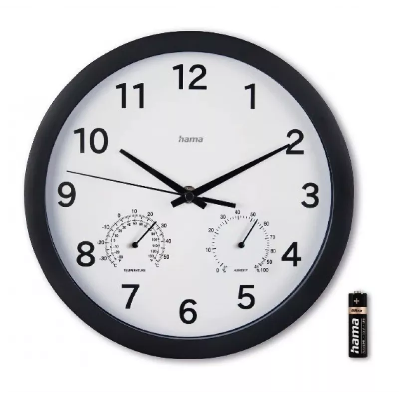 Hama Malta quartzhorloge rond zwart