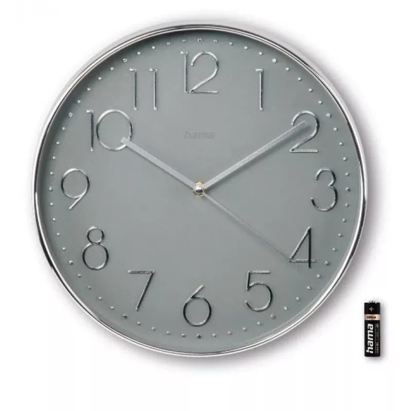 Hama Corsica quartzhorloge rond grijs, zilver