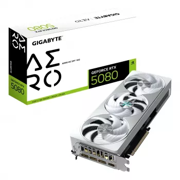 GIGABYTE GeForce RTX 5080 AERO OC SFF 16G videokaart - 16 GB GDDR7, 256 Bit, PCI-E 5.0, 2730 MHz kernklok, 3 x DisplayPort, 1 x HDMI, GV-N5080AERO OC-16GD