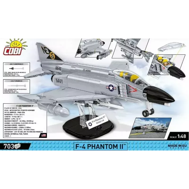 Cobi Blocks Armed Force F-4 Phantom II model, bouwset met 703 onderdelen