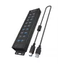ICY BOX IB-HUB1720-U3 zwart