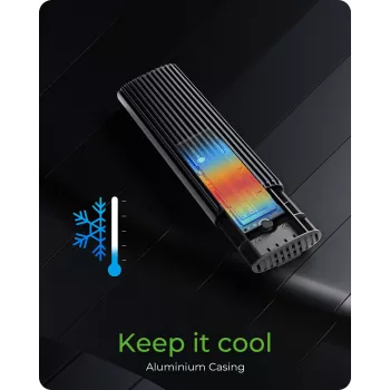 ICY BOX IB-1808MCT-CU31 SSD-behuizing zwart M.2