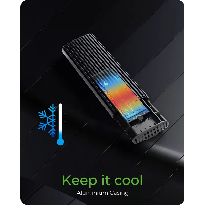 ICY BOX IB-1808MCT-CU31 SSD-behuizing zwart M.2
