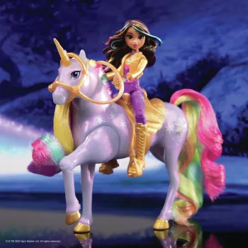Modepop Usorteret Unicorn Academy Sophia & Light Magic Wildstar met regenbooglichteffecten, LR44-batterijen, 241 mm