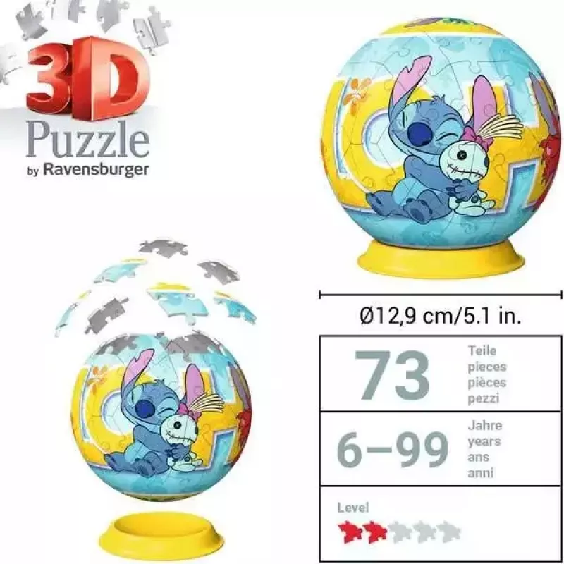 Ravensburger Disney Stitch 3D-puzzelbal, 72 stukjes