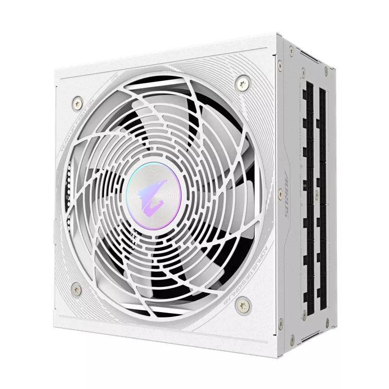 Voeding GIGABYTE AORUS ELITE P850W 850W ATX 80 PLUS Platinum volledig modulair wit 120mm ventilator