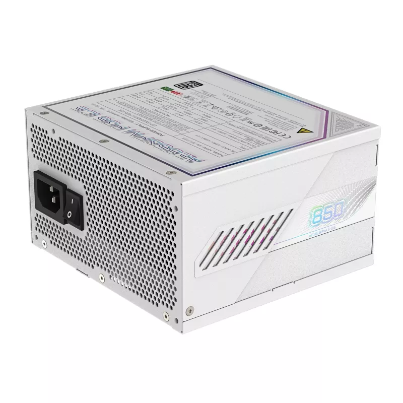 Voeding GIGABYTE AORUS ELITE P850W 850W ATX 80 PLUS Platinum volledig modulair wit 120mm ventilator