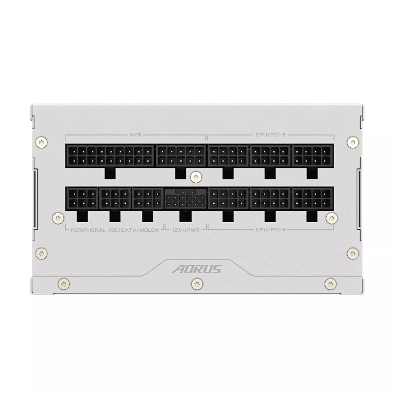 Voeding GIGABYTE AORUS ELITE P850W 850W ATX 80 PLUS Platinum volledig modulair wit 120mm ventilator