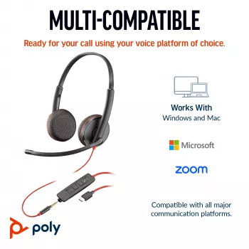 HP Poly Blackwire 3225 stereo-USB-C-headset +3,5-mm-jackplug +USB-C/A-adapter (bulk)
