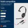HP Poly Blackwire 5210 monaurale USB-C headset +3,5mm plug +USB-C/A adapter