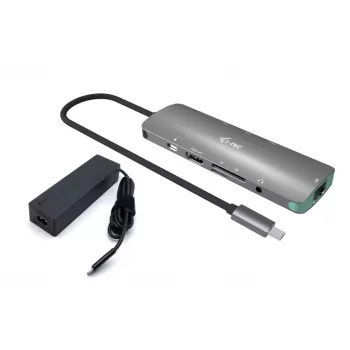 i-tec USB-C metalen nano-dockingstation 4K HDMI LAN met Power Delivery 100 W + universele oplader 100 W