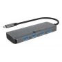 ICY BOX IB-DK4022a-CPD bedraad USB 3.2 Gen 1 (3.1 Gen 1) Type-C aluminium, zilver