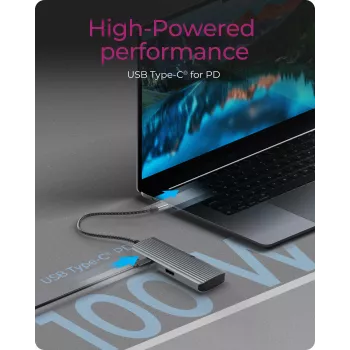 ICY BOX IB-DK4022a-CPD bedraad USB 3.2 Gen 1 (3.1 Gen 1) Type-C aluminium, zilver