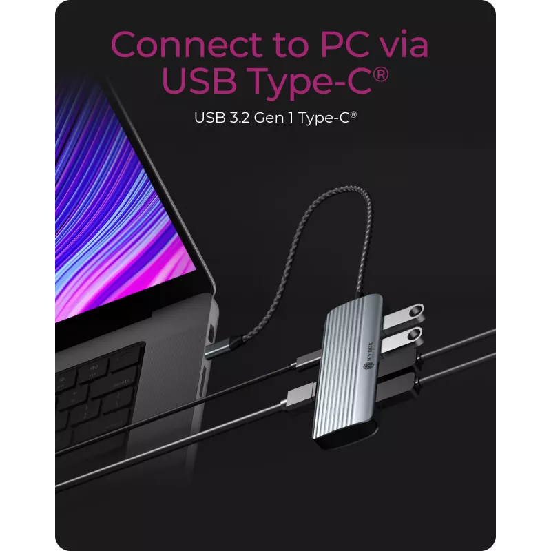 ICY BOX IB-DK4022a-CPD bedraad USB 3.2 Gen 1 (3.1 Gen 1) Type-C aluminium, zilver