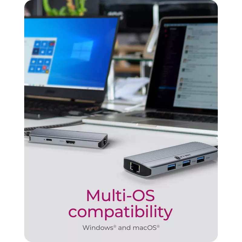 ICY BOX IB-DK4034a-CPD bedraad USB 3.2 Gen 1 (3.1 Gen 1) Type-C aluminium, zilver