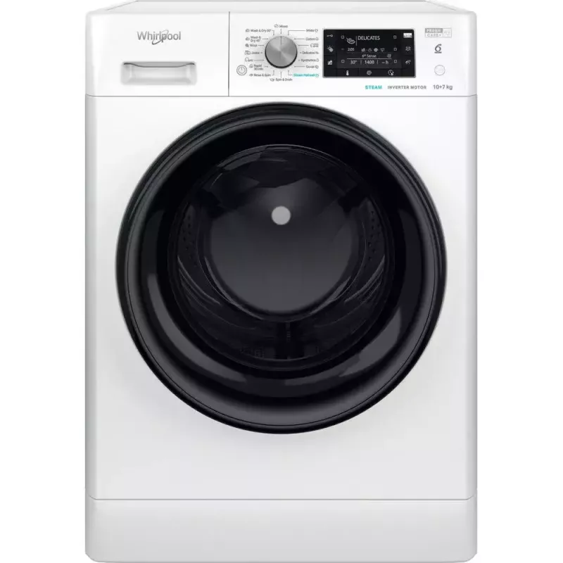 Whirlpool FFWDD1076258B was-droogcombinatie vrijstaand frontlader wit