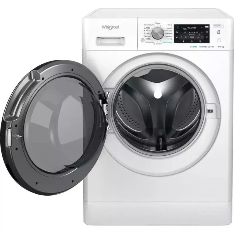 Whirlpool FFWDD1076258B was-droogcombinatie vrijstaand frontlader wit