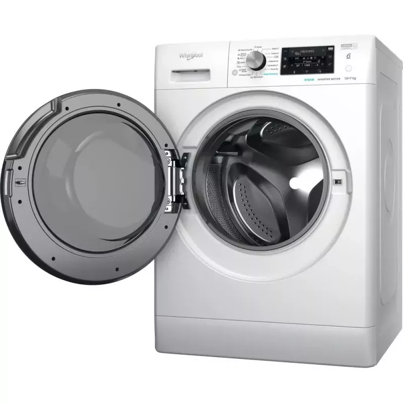 Whirlpool FFWDD1076258B was-droogcombinatie vrijstaand frontlader wit