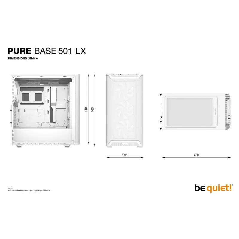 PC-behuizing be quiet! Pure Base 501 LX White Midi Tower