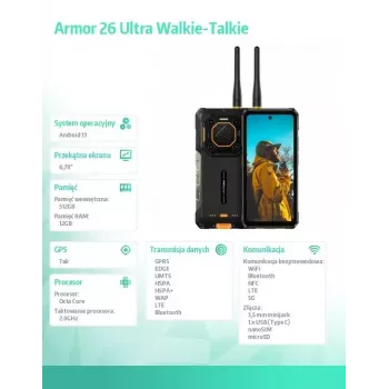 Smartphone UleFone Armor 26 Ultra 6,1 inch 12 GB RAM 512 GB opslag zwart