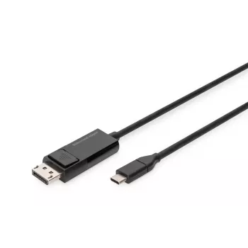 DIGITUS USB Type-C naar DisplayPort bidirectioneel, max. resolutie 8K 30 Hz, lengte 2 m, zwart