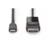 DIGITUS USB Type-C naar DisplayPort bidirectioneel, max. resolutie 8K 30 Hz, lengte 2 m, zwart