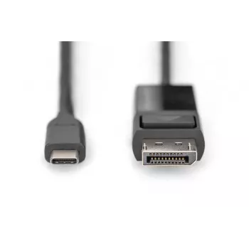 DIGITUS USB Type-C naar DisplayPort bidirectioneel, max. resolutie 8K 30 Hz, lengte 2 m, zwart