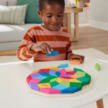 Fisher-Price mandala-puzzel van hout, geometrisch, voor peuters en kinderen, 40 houten stukken