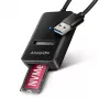 SSD-behuizing AXAGON ADM2-AM USB-A 10 Gbit/s voor enkele M.2 NVMe/SATA-schijf, USB 3.2 Gen 2, 10 cm kabel, zwart