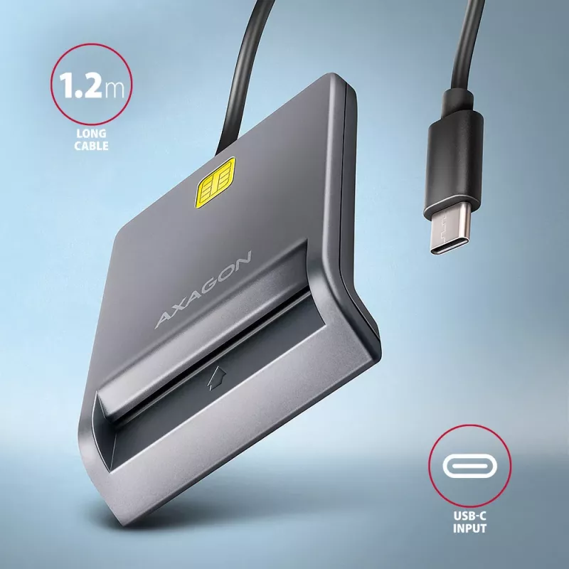 Kaartlezer Axagon CRE-SM3TC USB 2.0 Type-C grijs SmartMedia