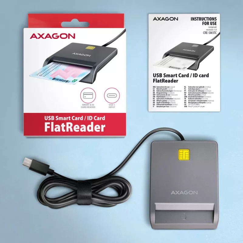 Kaartlezer Axagon CRE-SM3TC USB 2.0 Type-C grijs SmartMedia