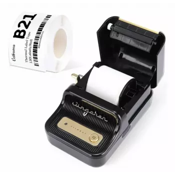 Labelprinter NIIMBOT B21S zwart — compacte Bluetooth-rollenprinter, 50 mm printbreedte, 60 mm/s, Li-Ion 1200 mAh