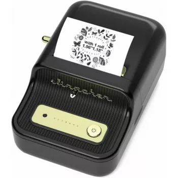 Labelprinter NIIMBOT B21S zwart — compacte Bluetooth-rollenprinter, 50 mm printbreedte, 60 mm/s, Li-Ion 1200 mAh