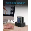 ICY BOX IB-1233CL-CR dock- en kloonstation met 2 schachten voor 2,5/3,5 inch SSD/HDD, CF/SD-kaartlezer, USB-A-hub, USB 3.2 Gen 1, zwart