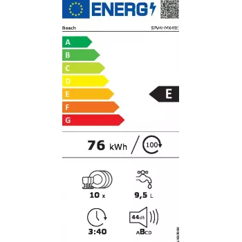 Inbouwvaatwasser Bosch Serie 4 SPV4HMX49E – slimline 45 cm, 10 couverts, 44 dB, 6 programma's