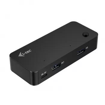 i-tec universele KVM HUB 2x USB-C 2x USB-A 3.0 5000 Mbit/s zwart