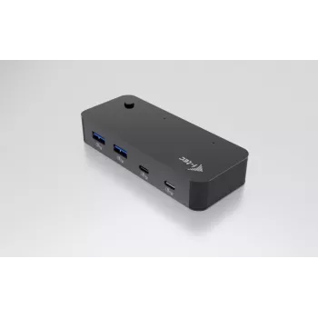 i-tec universele KVM HUB 2x USB-C 2x USB-A 3.0 5000 Mbit/s zwart