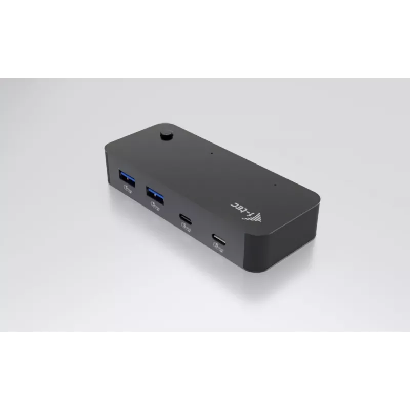 i-tec universele KVM HUB 2x USB-C 2x USB-A 3.0 5000 Mbit/s zwart