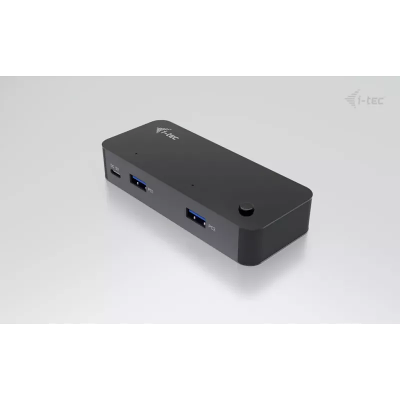 i-tec universele KVM HUB 2x USB-C 2x USB-A 3.0 5000 Mbit/s zwart