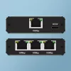 Ethernet-splitter QOLTEC 52294 1x3 RJ45 met USB-C-voedingsingang