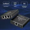 Ethernet-splitter QOLTEC 52294 1x3 RJ45 met USB-C-voedingsingang