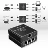Ethernet-splitter QOLTEC 52294 1x3 RJ45 met USB-C-voedingsingang