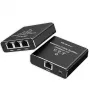 Ethernet-splitter QOLTEC 52294 1x3 RJ45 met USB-C-voedingsingang