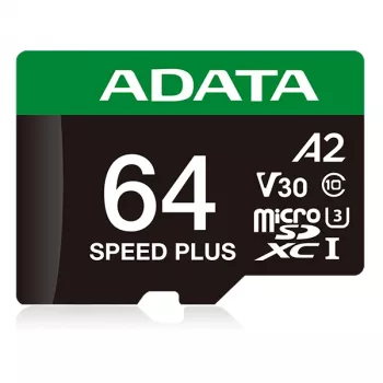MicroSDXC-kaart ADATA Speed Plus 64 GB UHS Class 3 model UD64GUI3V30A2SP-RA1