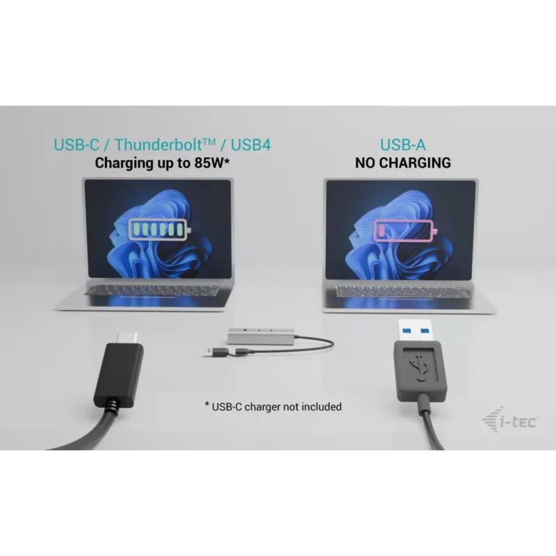 i-tec Metal Universele oplaadhub 2xUSB-C + 2x USB-A-poort + Power Delivery 85W