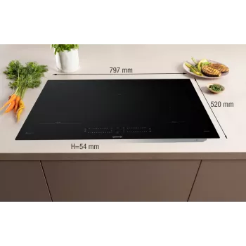 Gorenje inductiekookplaat GI8432BSCWF, zwart, inbouw, 60 cm, zone-inductiekookplaat, glaskeramiek, 4 zone(n)