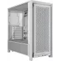 PC-behuizing CORSAIR FRAME 4000D RS Midi Tower wit — ATX, gehard glas, 3x120mm frontventilatoren, ondersteunt 360/240/140mm radiatoren