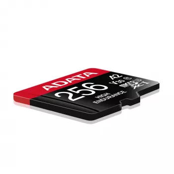 MicroSDXC-geheugenkaart ADATA 256 GB AUSDX256GUI3V30SHA2-RA1 UHS-I Klasse 10 V30 (lezen 100 MB/s, schrijven 80 MB/s) met SD-adapter