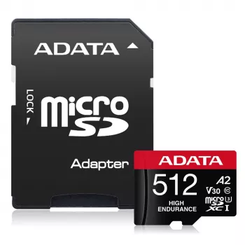 MicroSDXC-geheugenkaart ADATA 512GB UHS-I U3 V30 Klasse 10 A2, 100/85 MB/s, waterdicht