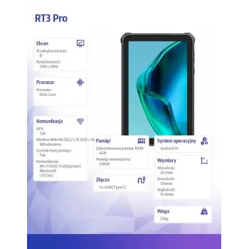 Tablet OukiTel RT3 Pro 4G 10,1 inch Octa-Core 4 GB RAM 128 GB Android